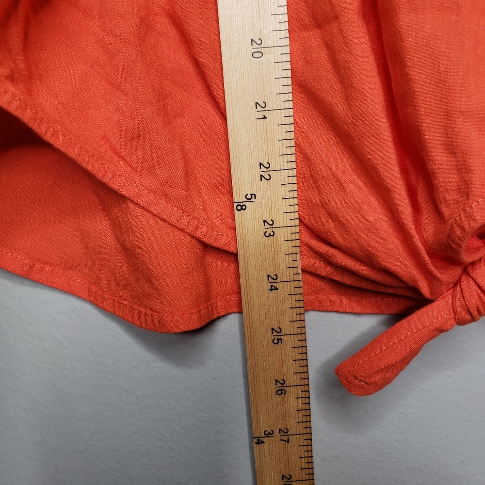 Lou & Grey XL NWT orange linen knot tank top - Picture 5 of 6